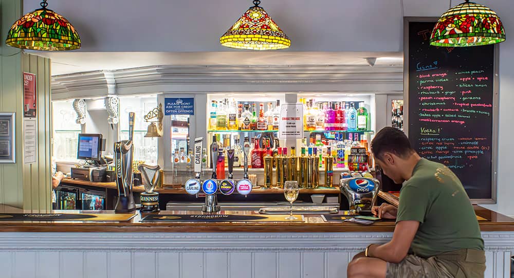 The bar at The George Hotel in Chatteris